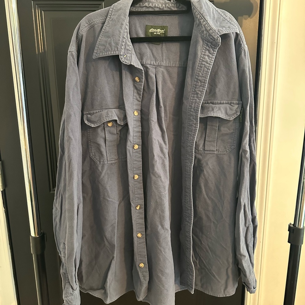 Eddie Bauer Slate Blue Button-Up Shirt